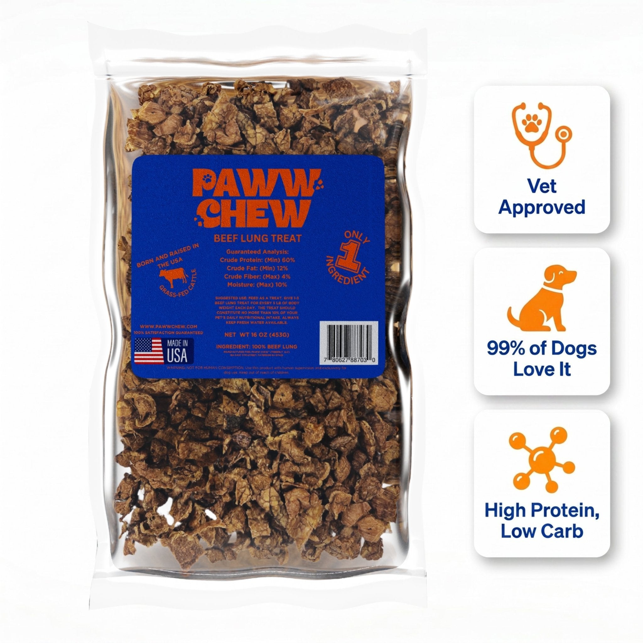 Paww Chew Beef Lung Treats